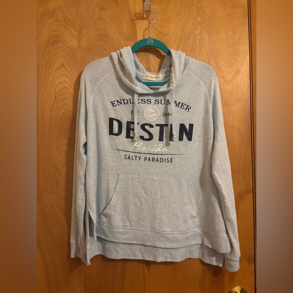 Ocean Drive Hoodie Destin Florida Blue Size Large